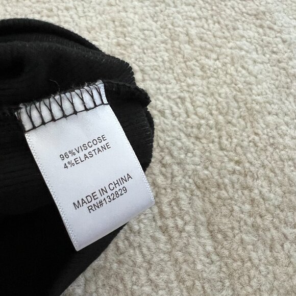 Revolve Lovers & Friends Black Long Sleeve Asymmetrical Ribbed Knit Top M - Picture 9 of 10